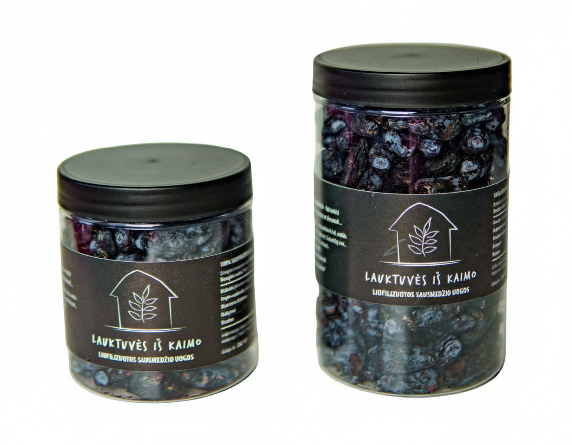 Šaltyje džiovintos sausmedžio uogos