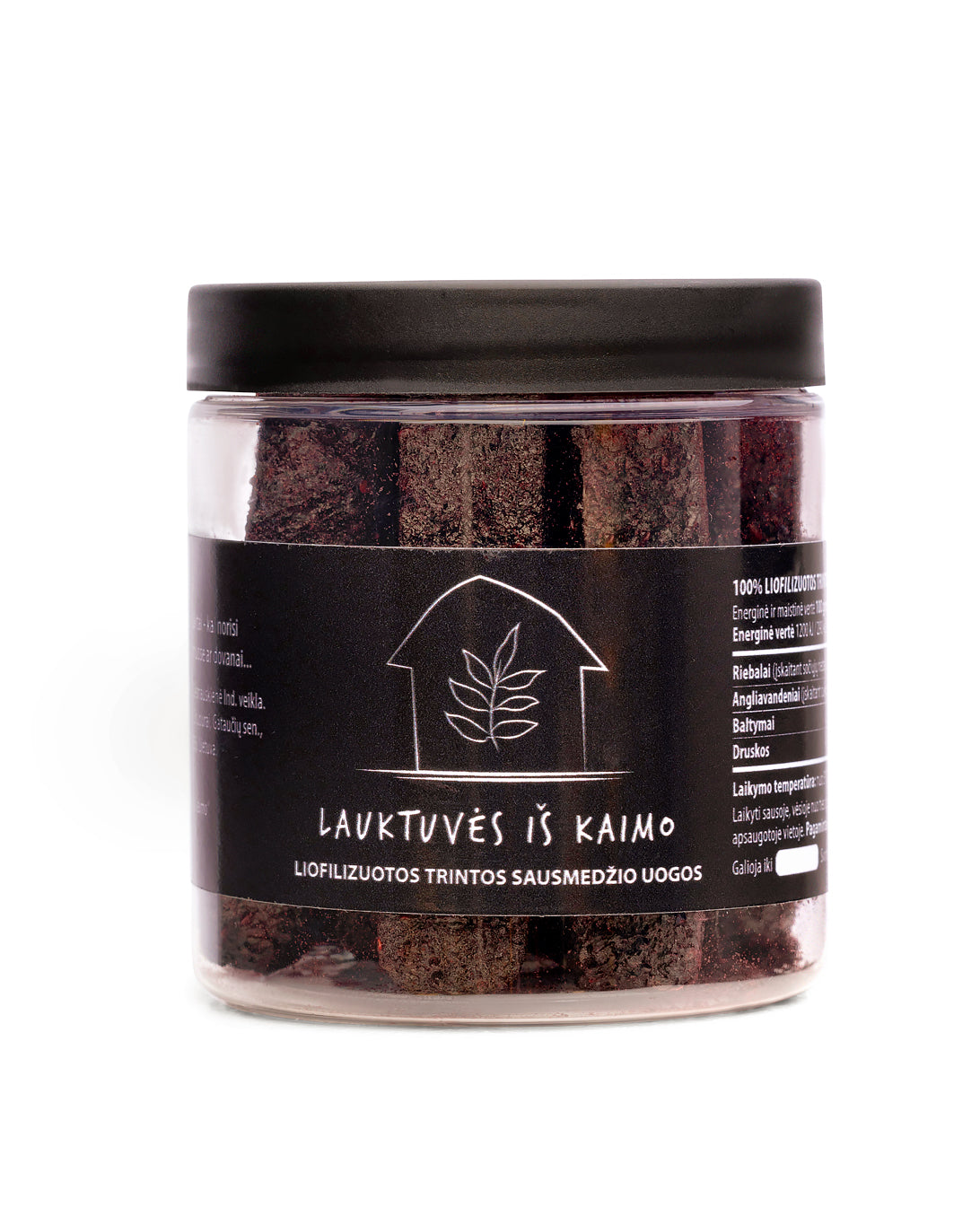 Šaltyje džiovintos trintos sausmedžio uogos