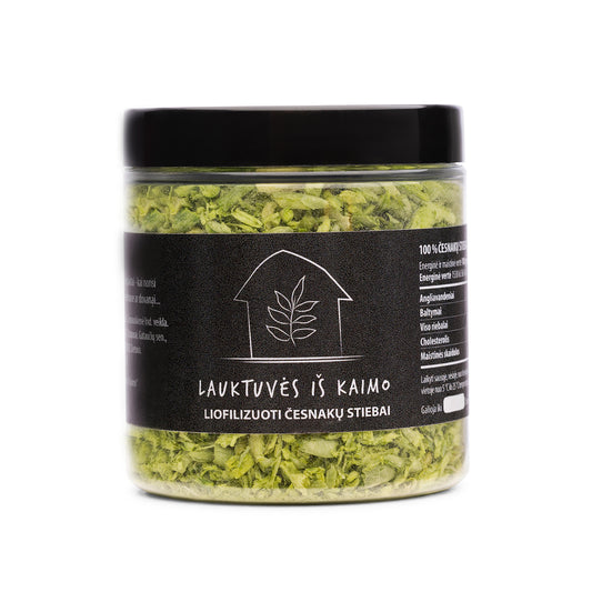 Šaltyje džiovinti česnakų stiebai