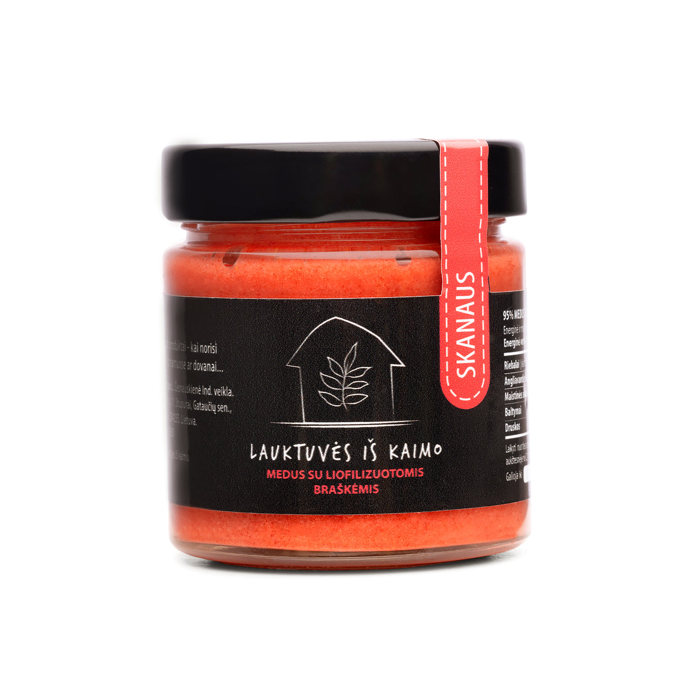 Medus su šaltyje džiovintomis braškėmis