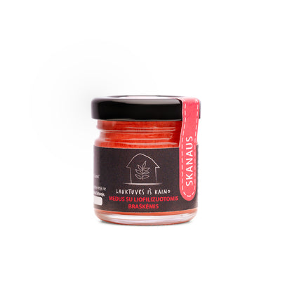 Medus su šaltyje džiovintomis braškėmis